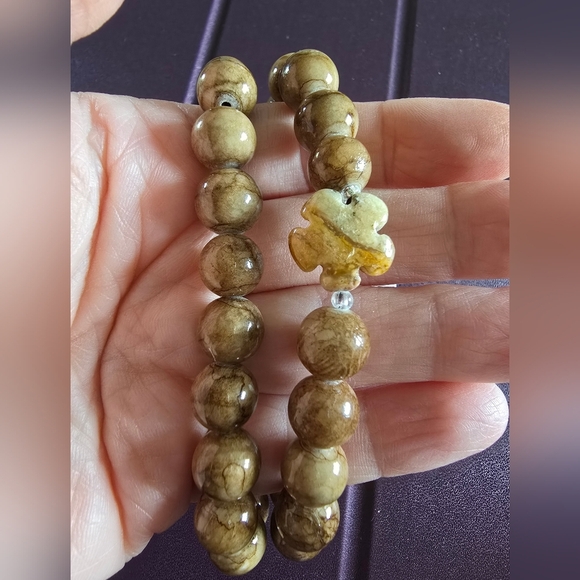 10mm Brown Blue Striped Persian Bracelet - Picture 1 of 6